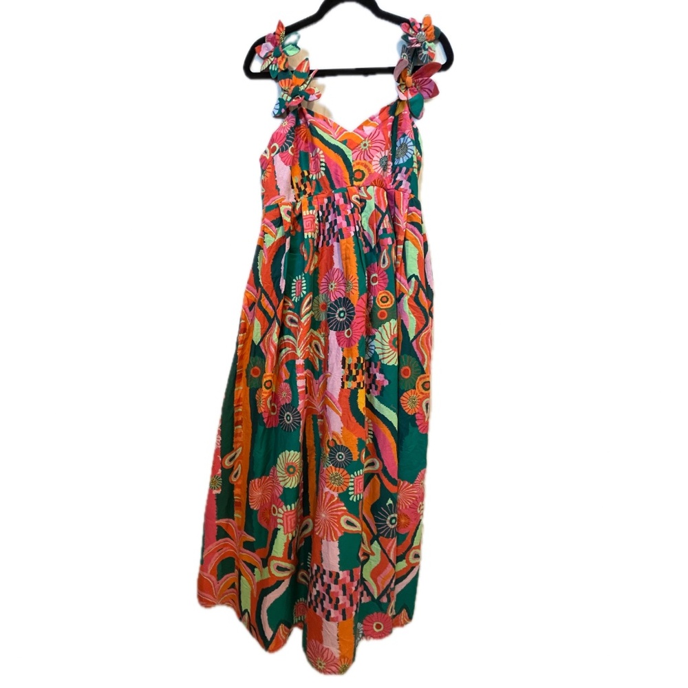 NWT | FARM Rio Pleated Palm Midi Dress | XS - Picture 11 of 13